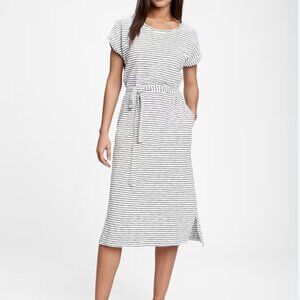 GAP Tie-belt Dress B&W Stripe Small Tall